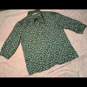 floral bow tie button up shirt